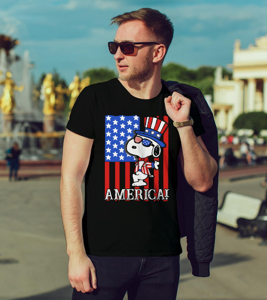 Peanuts Snoopy America Patriotic The Peanuts Movie T-Shirt