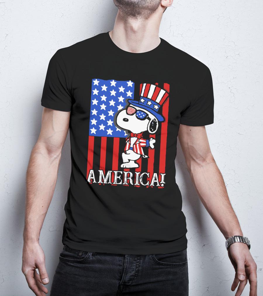 Peanuts Snoopy America Patriotic The Peanuts Movie T-Shirt