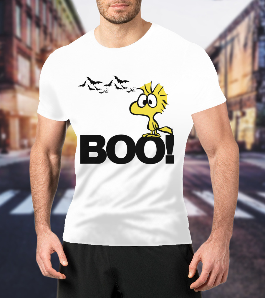 Woodstock Boo Halloween The Peanuts Movie Snoopy Bats T-Shirt