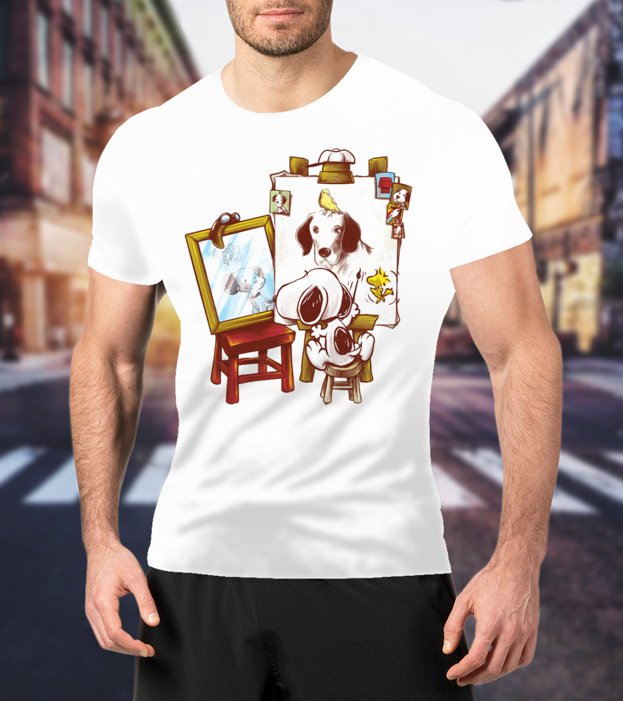Snoopy Drawing Himself With Woodstock From The Peanuts Movie T-Shirt