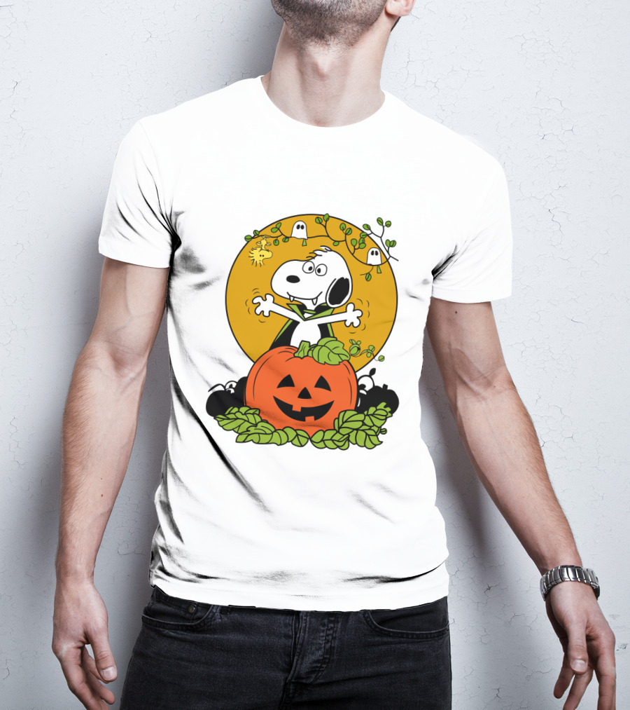 Pumpkin Halloween Snoopy Vampire Peanuts Movie Ghosts Jack-O'-Lantern T-Shirt