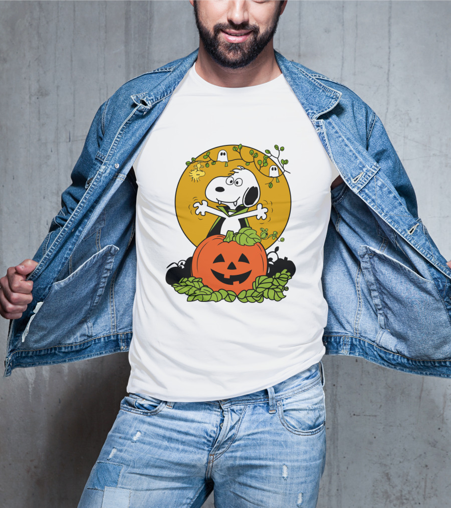 Pumpkin Halloween Snoopy Vampire Peanuts Movie Ghosts Jack-O'-Lantern T-Shirt