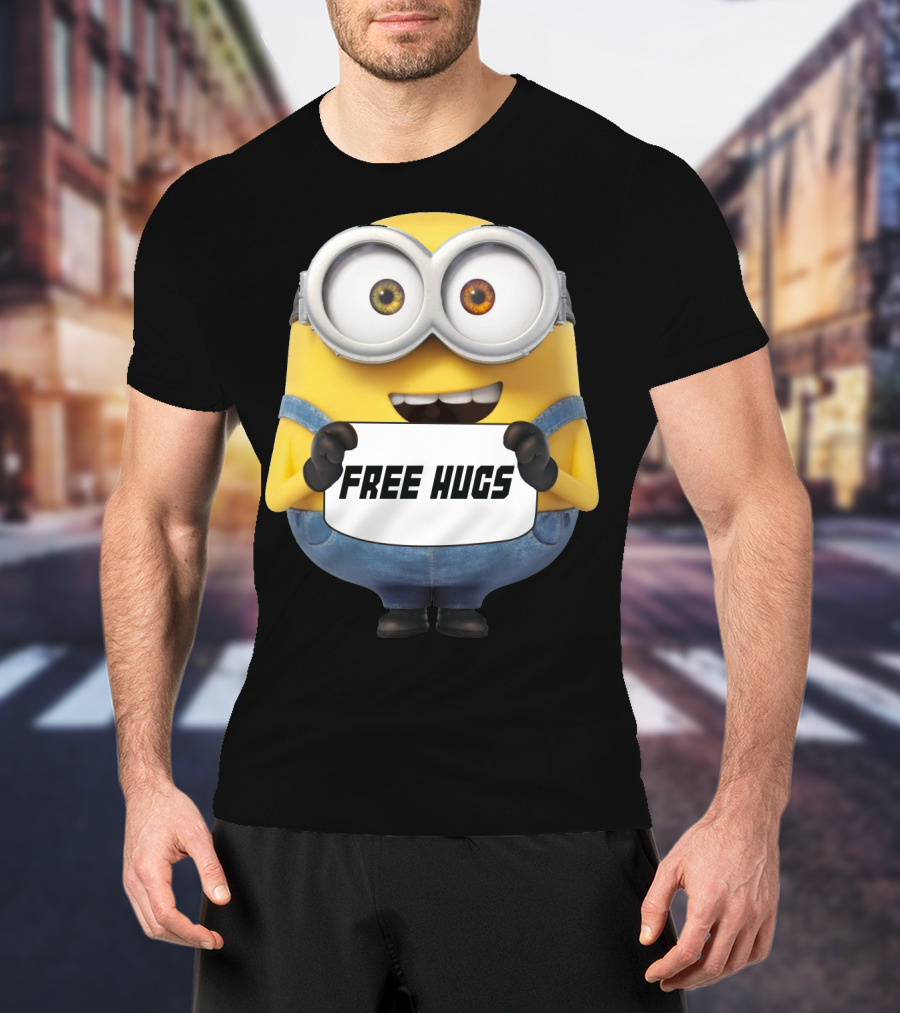 Free Hugs Bob Minion Despicable Me Sign T-Shirt