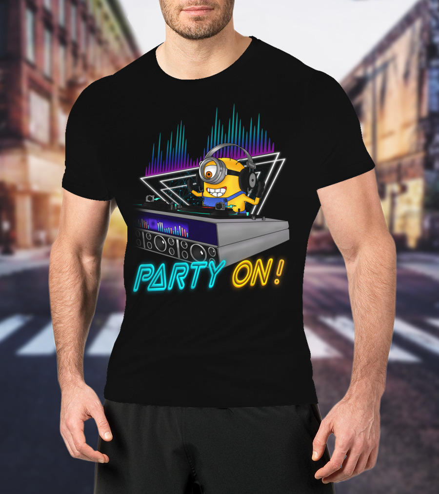 Despicable Me Minions Party On DJ Remix Vibes T-Shirt