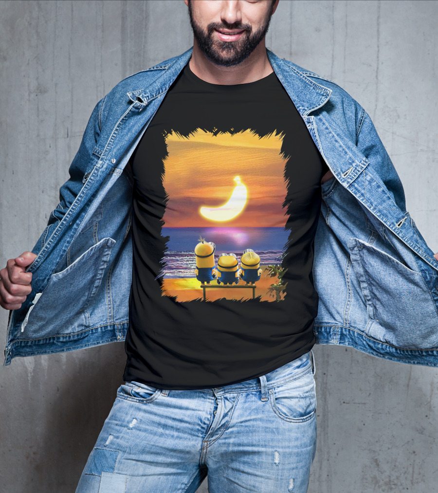 Minions Sunset Banana Over Ocean Despicable Me T-Shirt