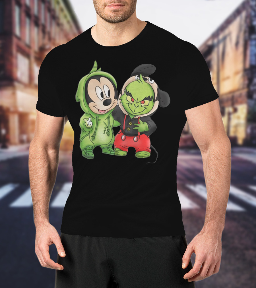 Baby Mickey Grinch Mashup Hoodie Characters T-Shirt