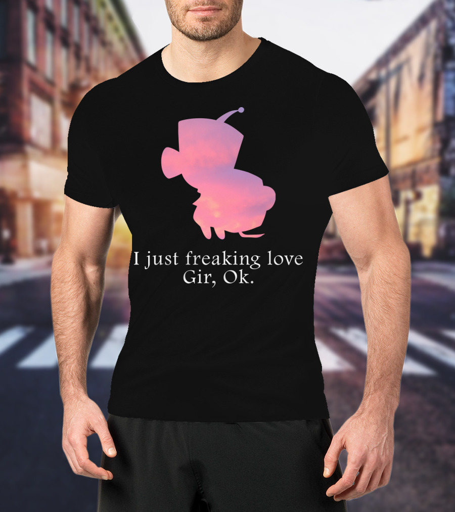 I Just Freaking Love Gir Invader Zim Silhouette Clouds T-Shirt