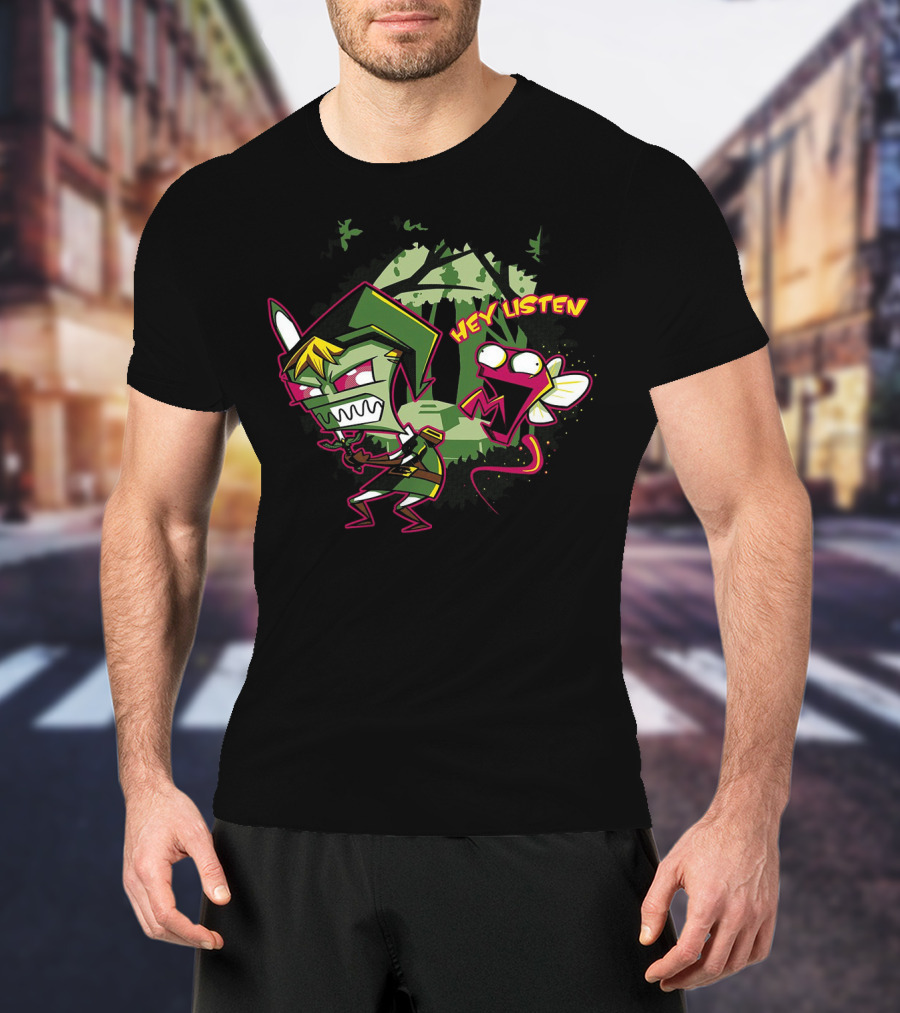 Legend Of Zelda Invader Zim Gir Hey Listen Crossover T-Shirt