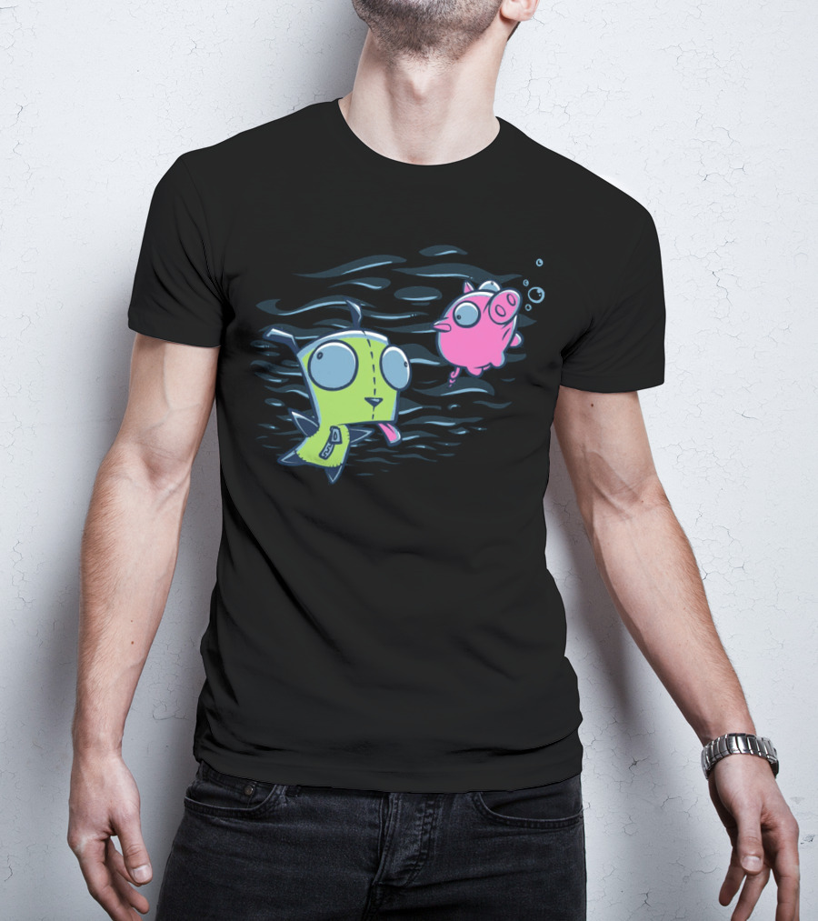 Girvana Gir Invader Zim Underwater Adventure With Pig T-Shirt