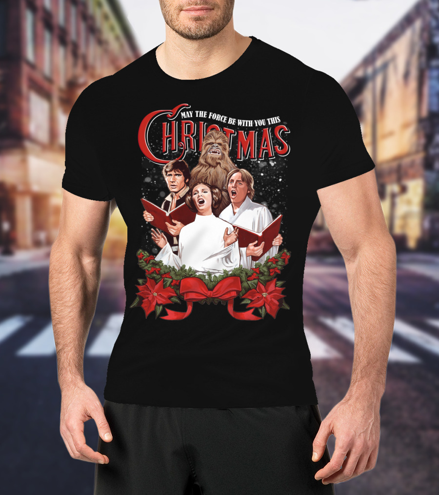 May The Force Be With You This Christmas Chewbacca Star Wars T-Shirt