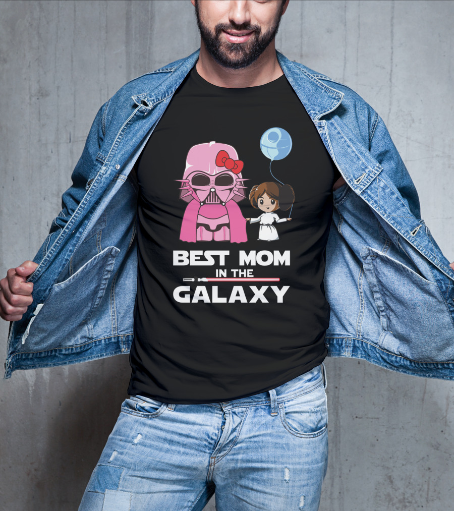 Best Mom In The Galaxy Darth Vader Star Wars Princess Leia Balloon T-Shirt