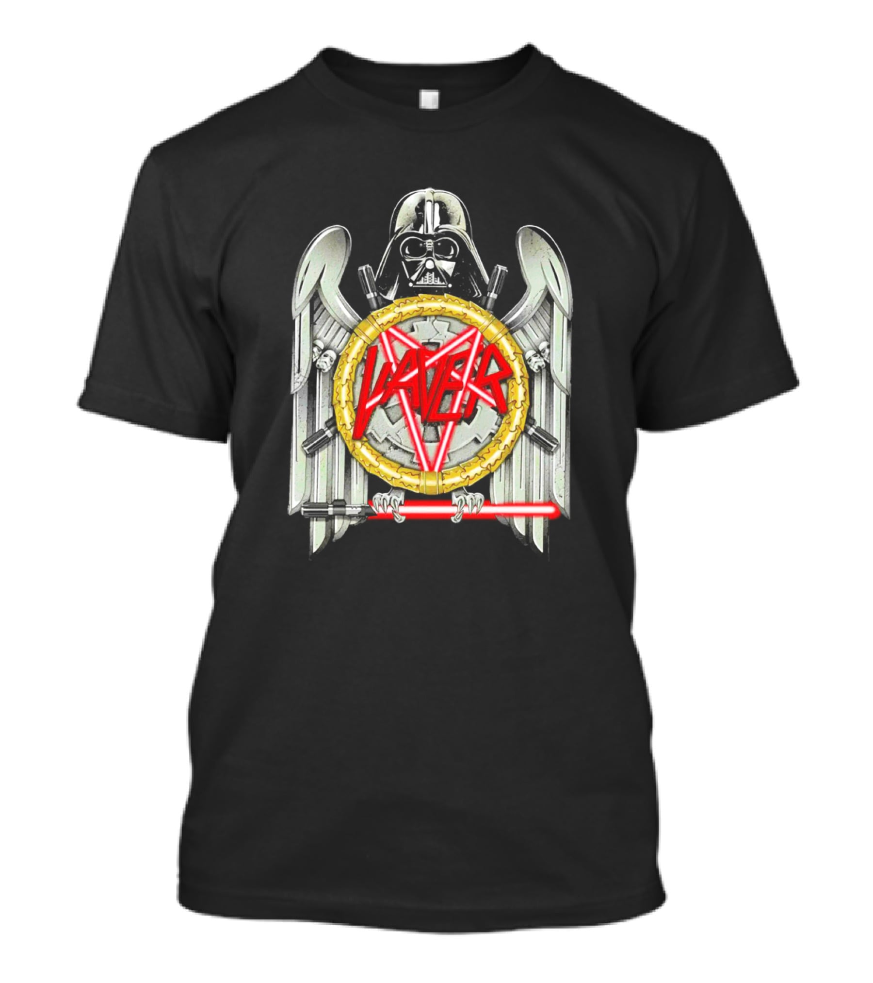 Darth Vader Slayer Dark Side Star Wars Logo Crossed Lightsabers T-Shirt