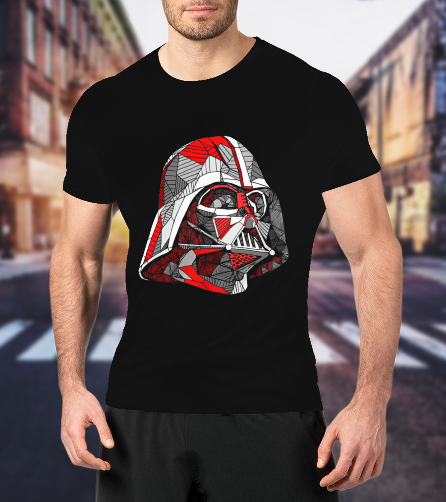 Darth Vader Mosaic Helmet Red Black Star Wars T-Shirt
