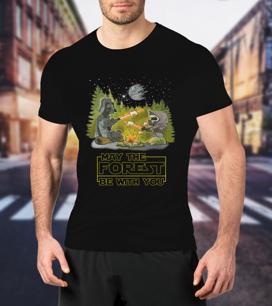 May The Forest Be With You Darth Vader Star Wars Campfire Scene T-Shirt