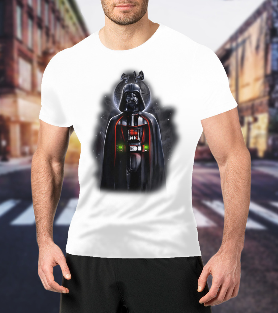 Star Wars Darth Vader With Death Star And Signature T-Shirt