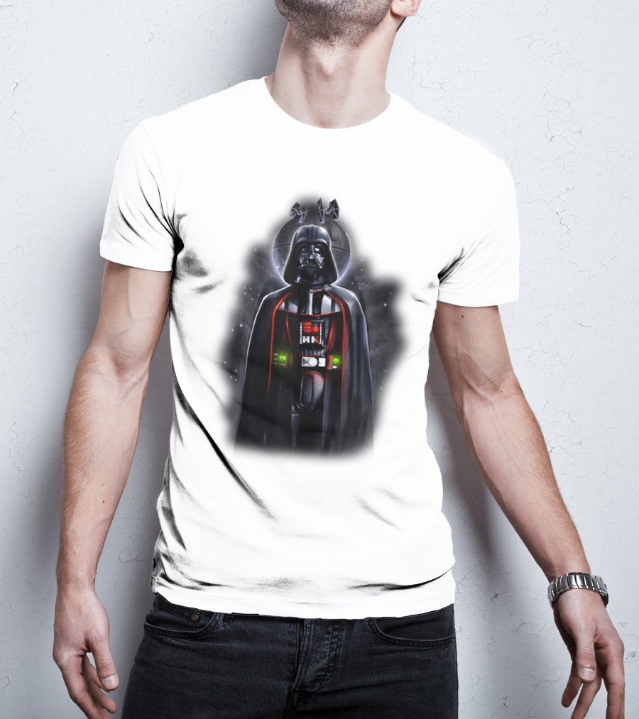 Star Wars Darth Vader With Death Star And Signature T-Shirt