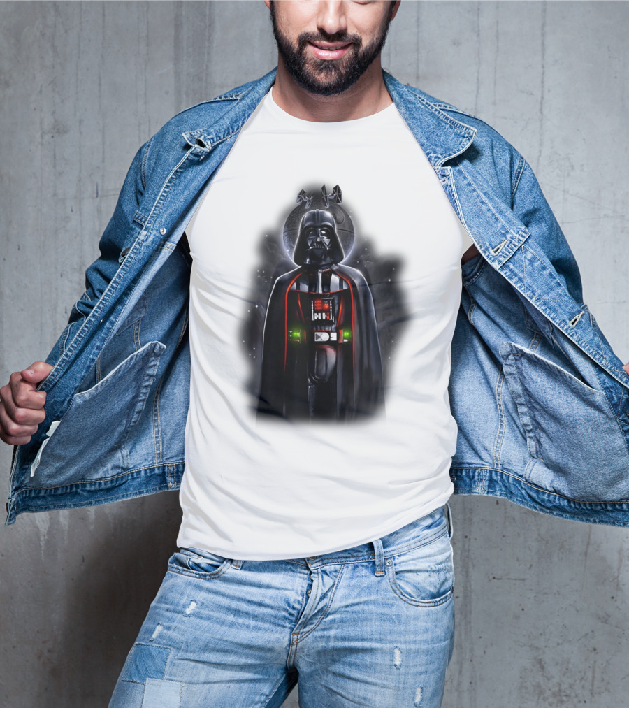 Star Wars Darth Vader With Death Star And Signature T-Shirt