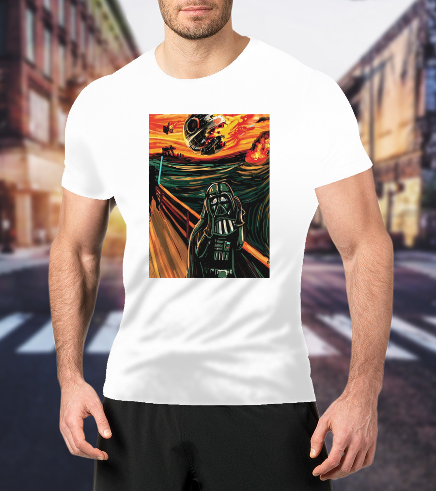 Darth Vader The Scream Star Wars Death Star Explosion Scene T-Shirt