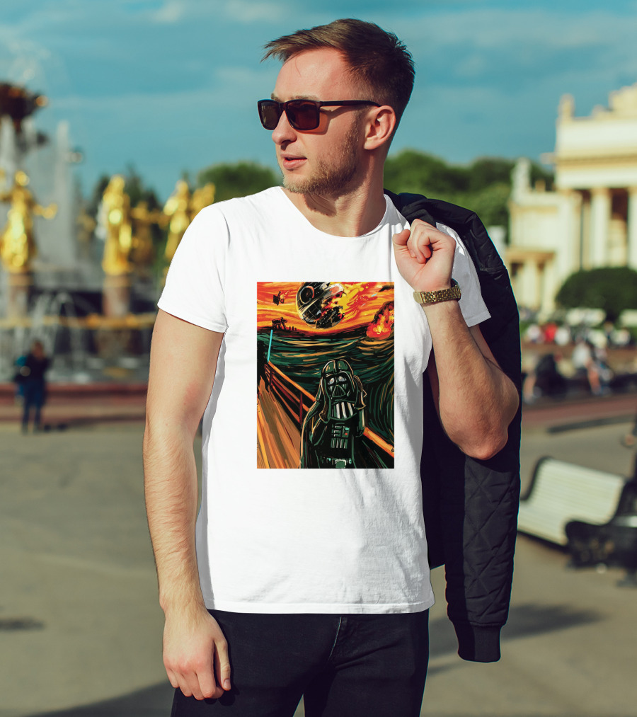 Darth Vader The Scream Star Wars Death Star Explosion Scene T-Shirt