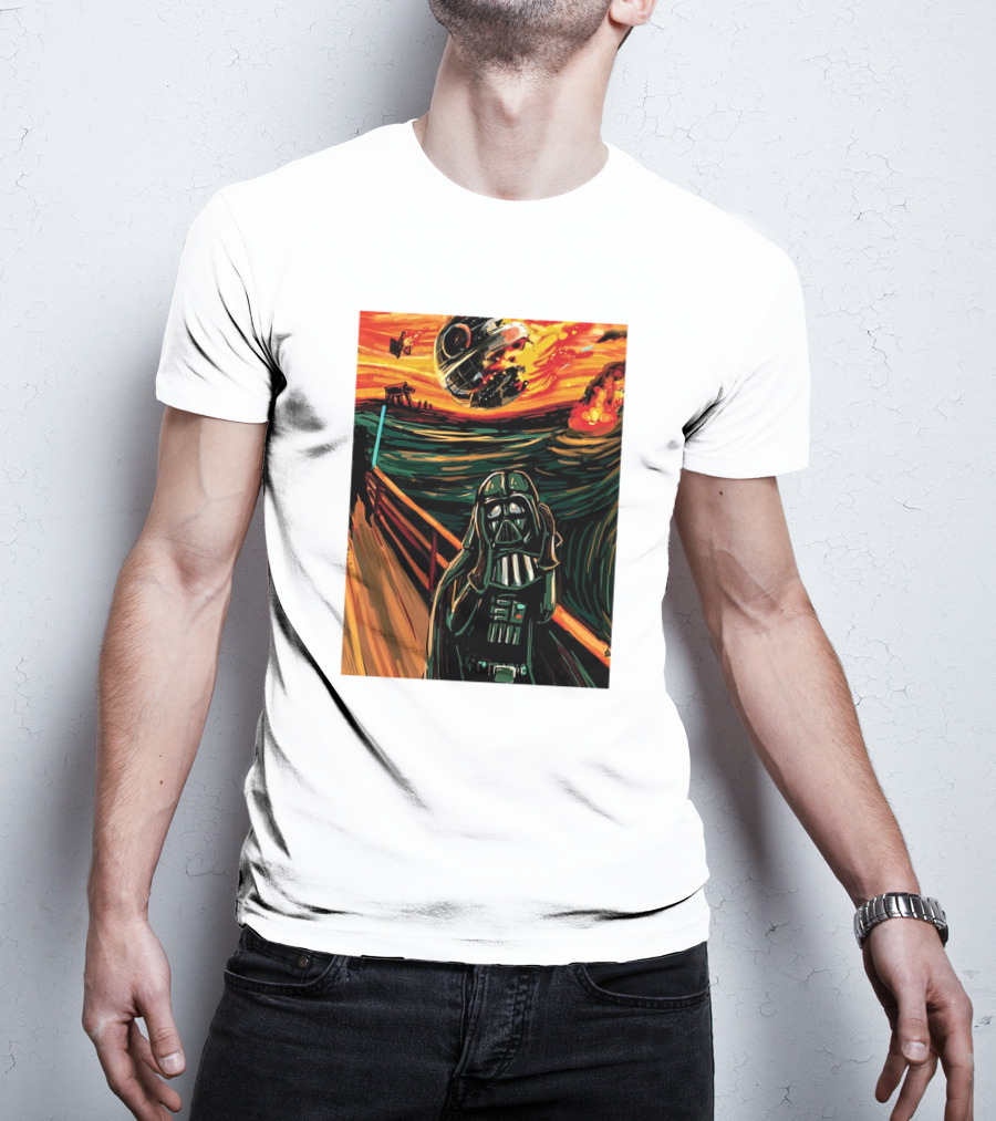 Darth Vader The Scream Star Wars Death Star Explosion Scene T-Shirt