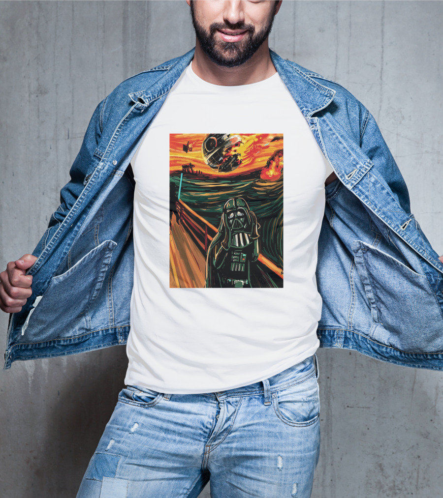 Darth Vader The Scream Star Wars Death Star Explosion Scene T-Shirt