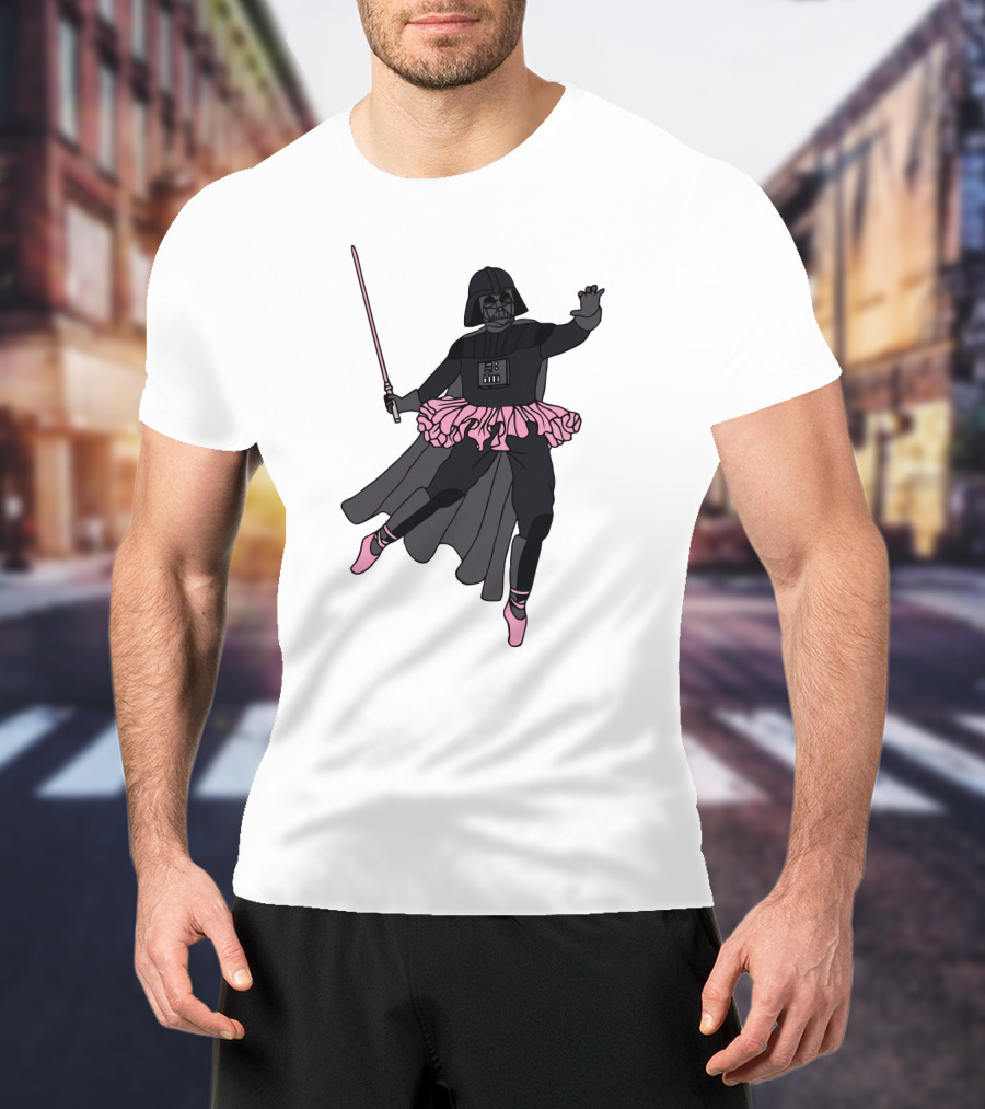 Star Wars Ballet Dancing Darth Vader Tutu Pink Lightsaber T-Shirt