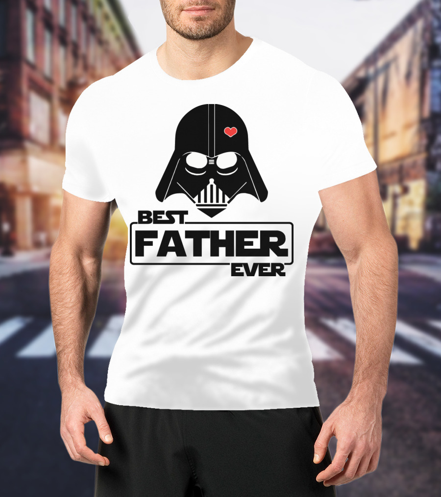 Best Father Ever Father's Day Darth Vader Star Wars Helmet Heart T-Shirt