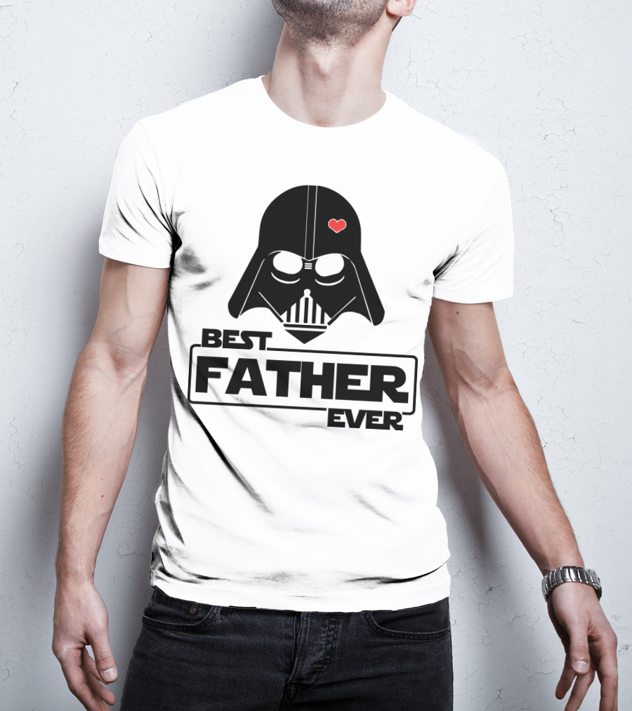 Best Father Ever Father's Day Darth Vader Star Wars Helmet Heart T-Shirt