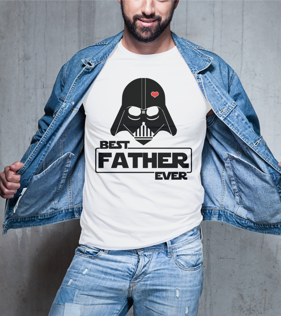 Best Father Ever Father's Day Darth Vader Star Wars Helmet Heart T-Shirt