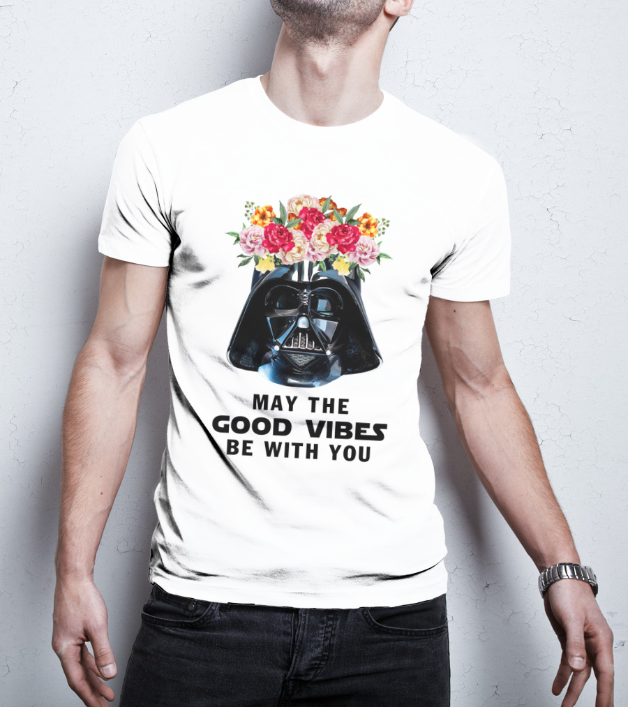 Star Wars Darth Vader May The Good Vibes Be With You Floral Helmet T-Shirt