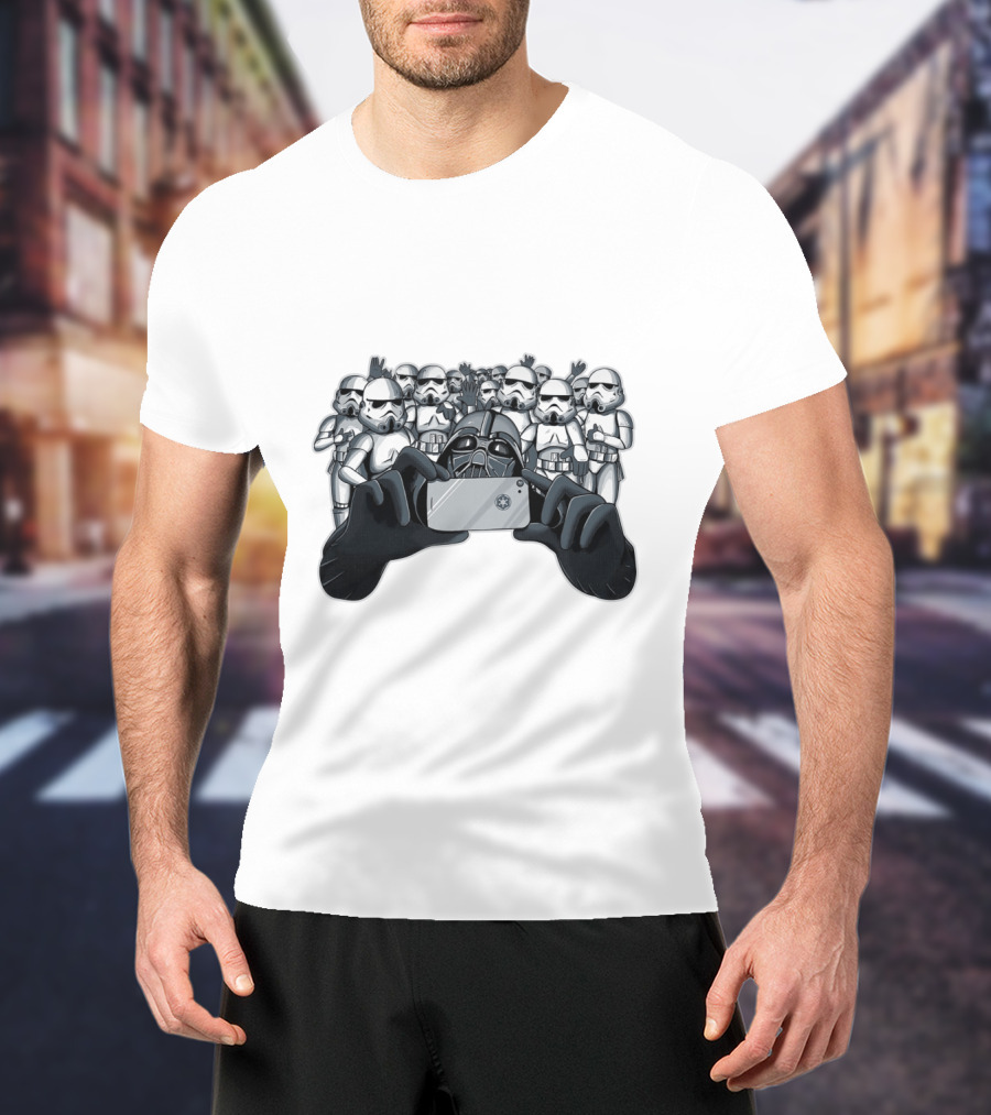 Selfie With Stormtroopers Darth Vader Star Wars Scene T-Shirt