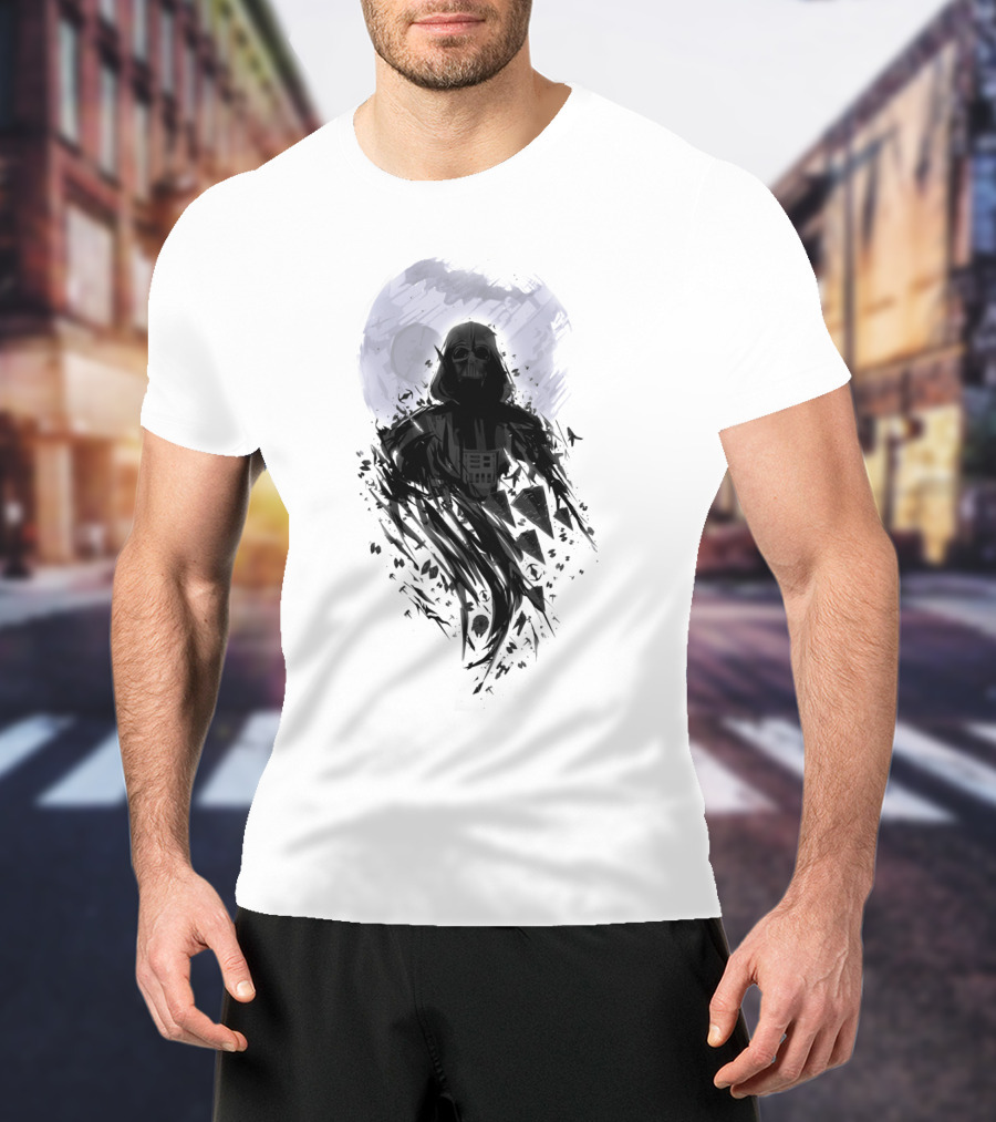 Darth Vader Shadow Of The Dark Side Star Wars Moon Scene T-Shirt