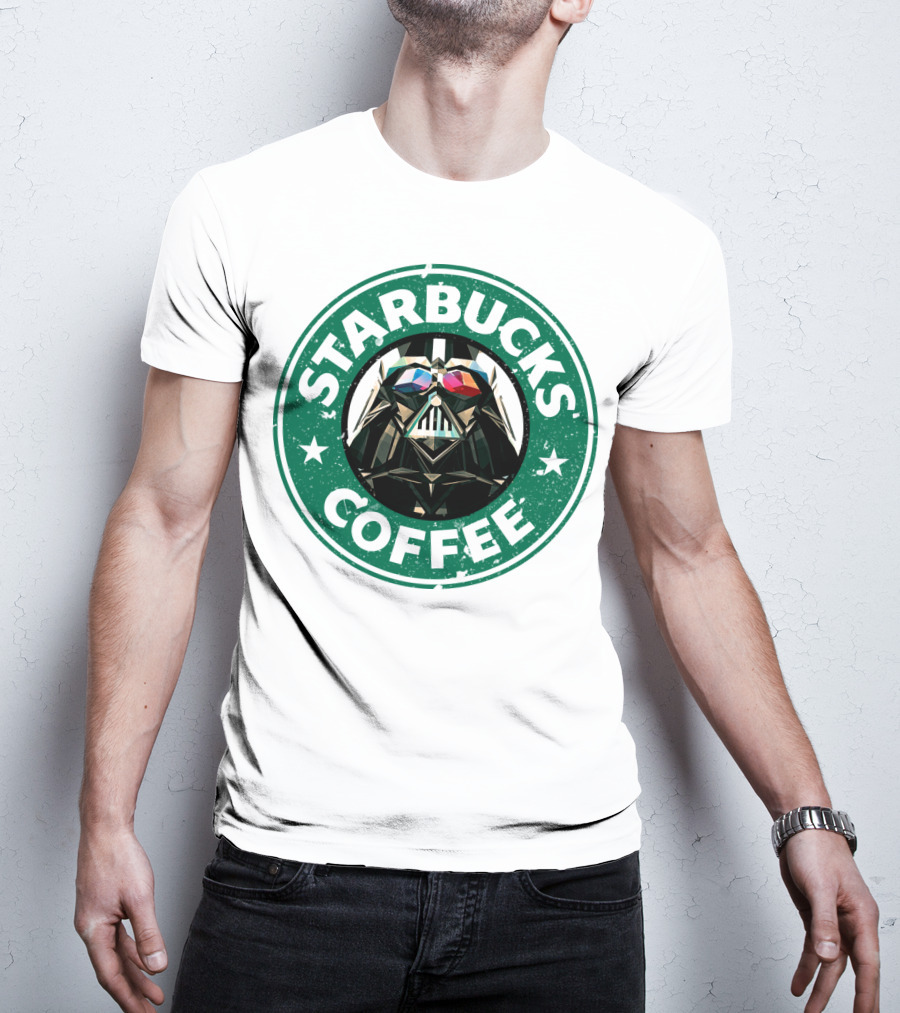 Starbucks Coffee Darth Vader Star Wars Logo Mashup T-Shirt