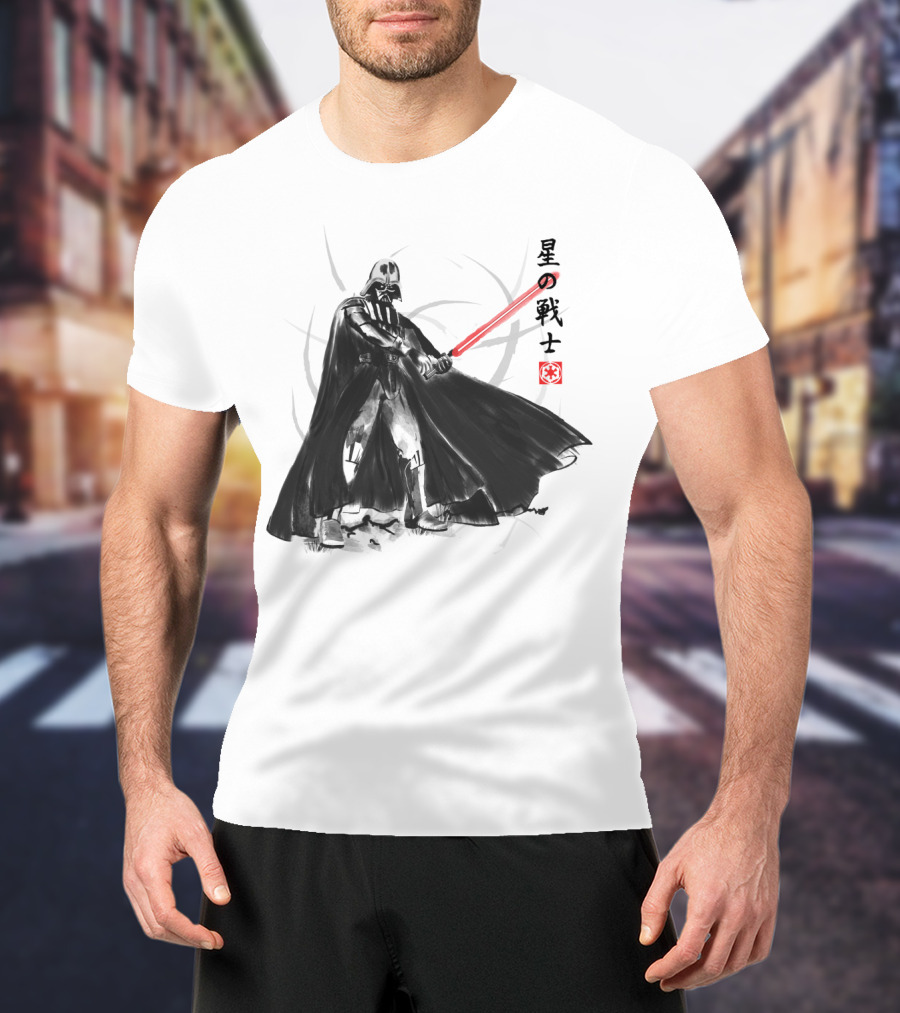 Vader Knight Sumie Japanese Style Darth Vader Star Wars Kanji Scene T-Shirt