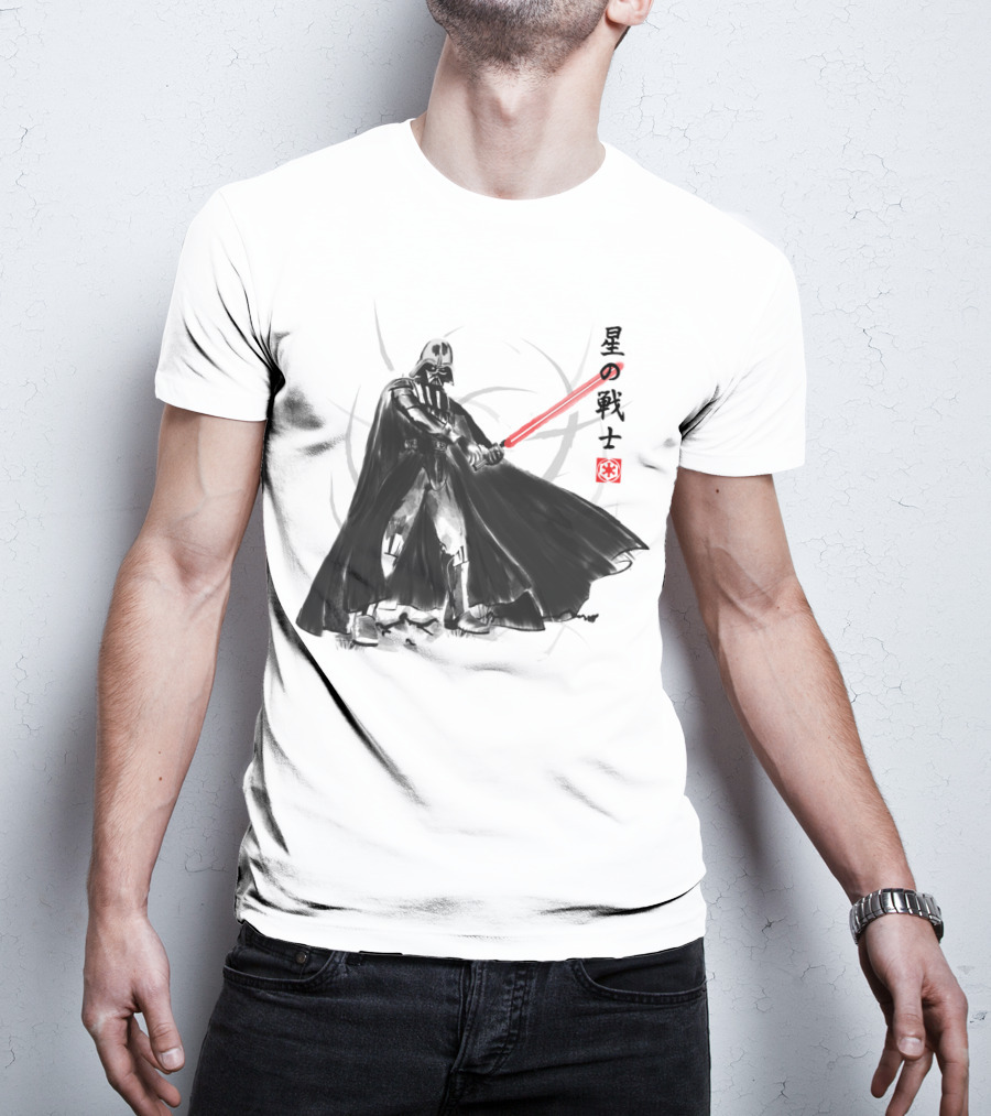 Vader Knight Sumie Japanese Style Darth Vader Star Wars Kanji Scene T-Shirt