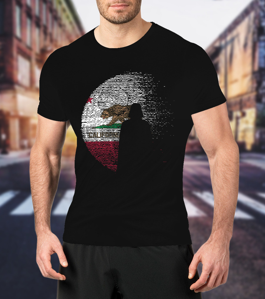 California State Flag Death Star Wars Moon Design Vader T-Shirt