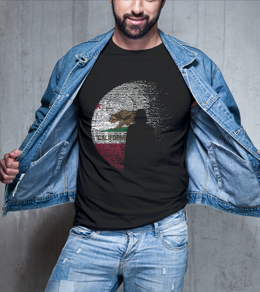 California State Flag Death Star Wars Moon Design Vader T-Shirt