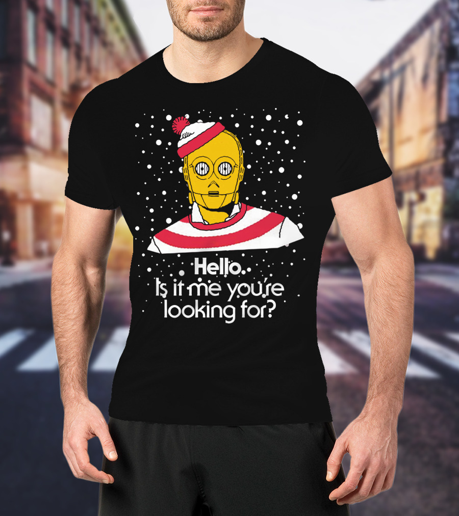 Star Wars C3PO Hello Is It Me You're Looking For Droids Waldo Mashup T-Shirt