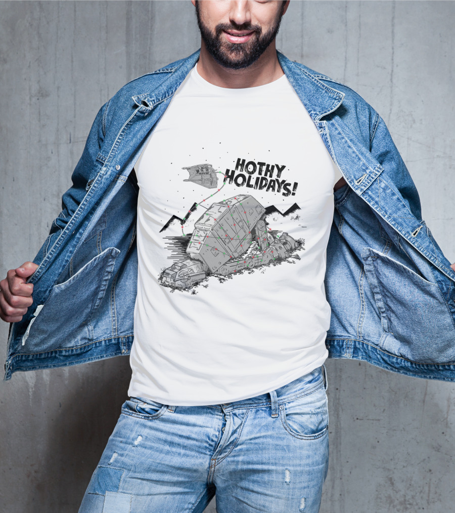 Hothy Holidays Star Wars AT-AT With Christmas Lights T-Shirt