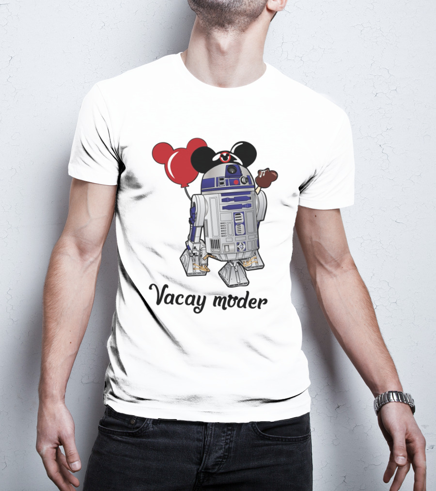 Vacay Mode R2 D2 Droids Star Wars Mickey Balloon Ice Cream T-Shirt