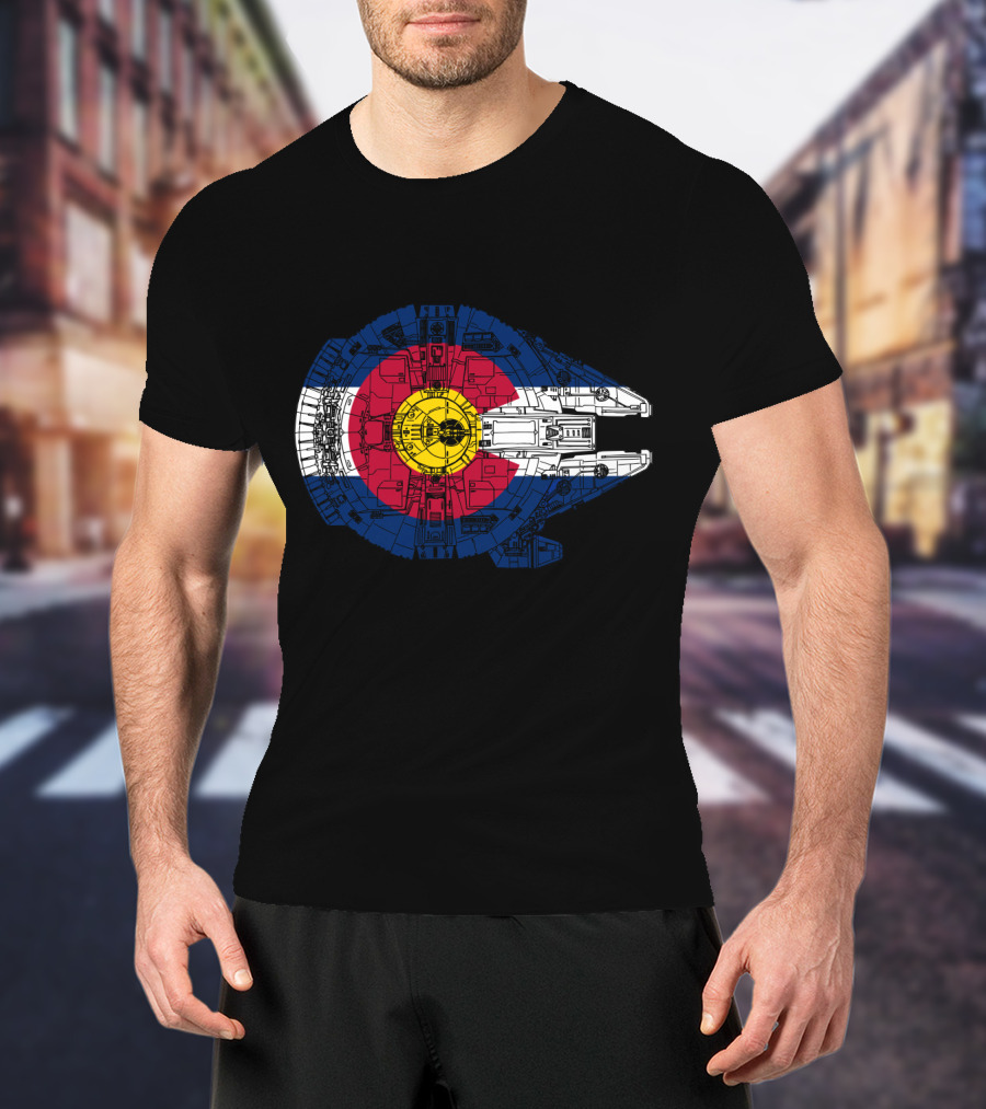 Colorado Flag Millennium Falcon Mashup T-Shirt