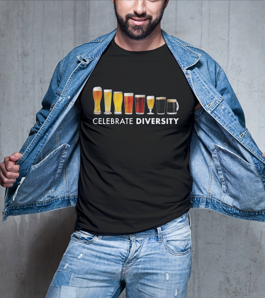 Celebrate Diversity Beer Glasses Variety For Beer Lovers T-Shirt