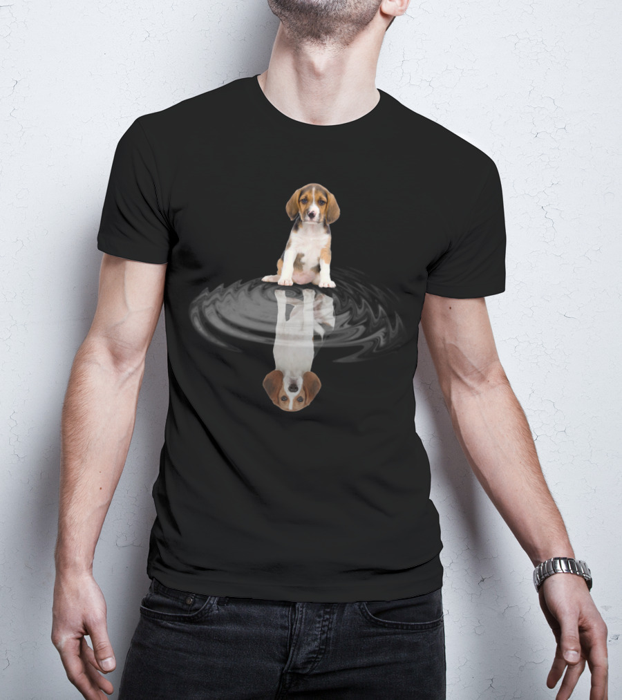 Beagle Reflection Dream In Rippling Water T-Shirt