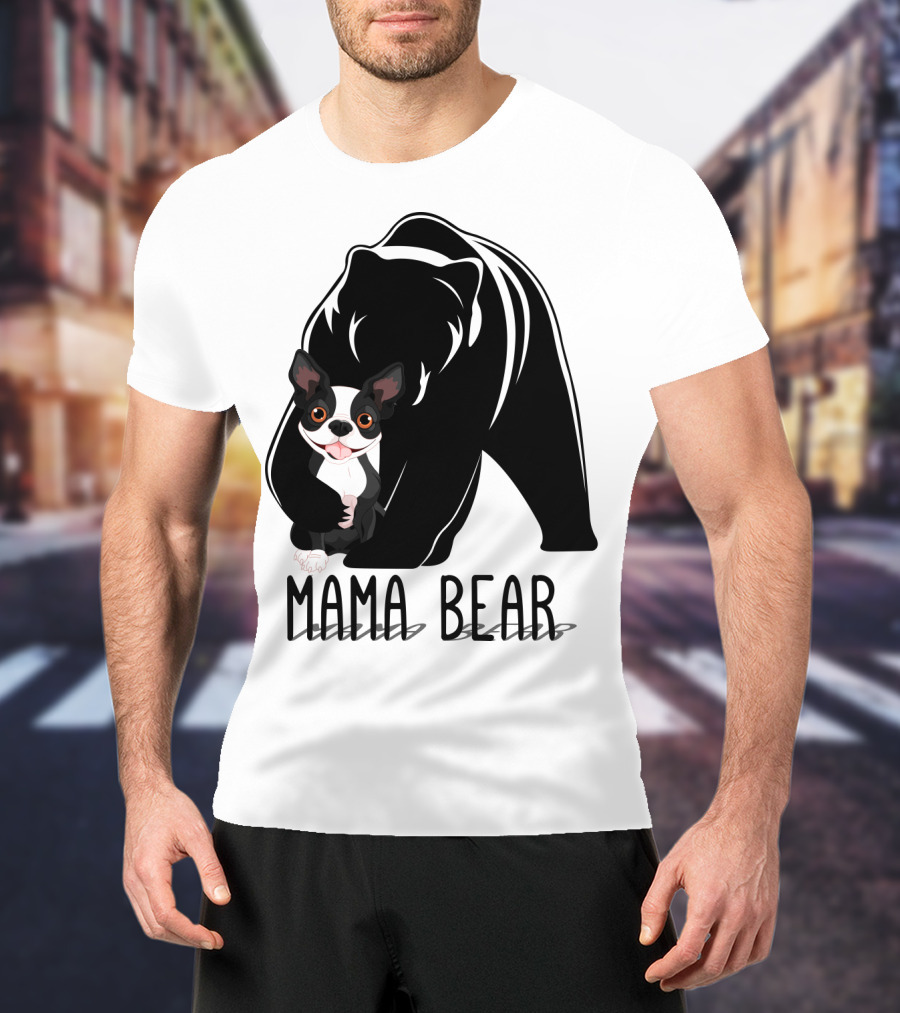 Mama Bear With Cute Dog Companion T-Shirt