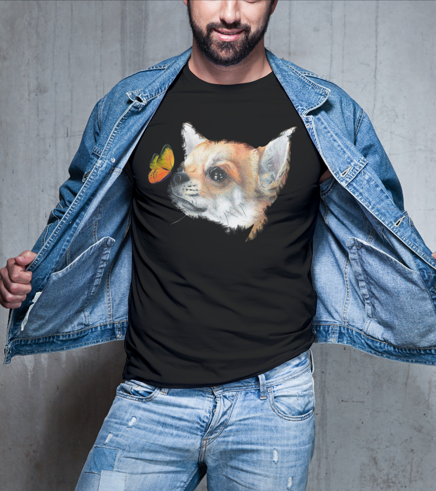 Chihuahua And Butterfly Encounter T-Shirt