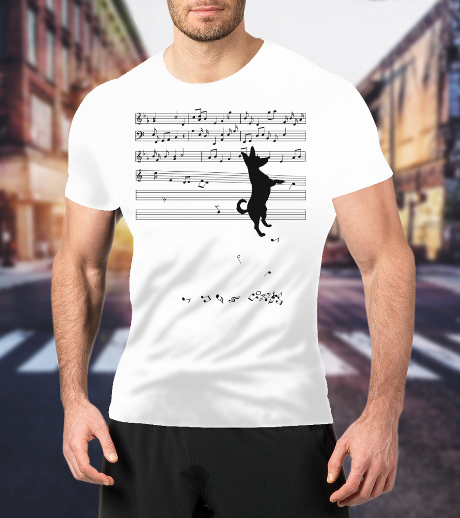 Chihuahua Conducting Musical Notes On Sheet Music T-Shirt
