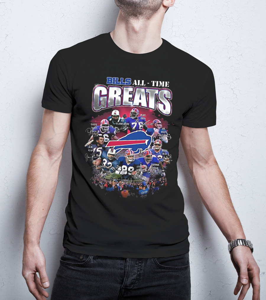 Bills All Time Greats Legends With Buffalo Football Legacy T-Shirt