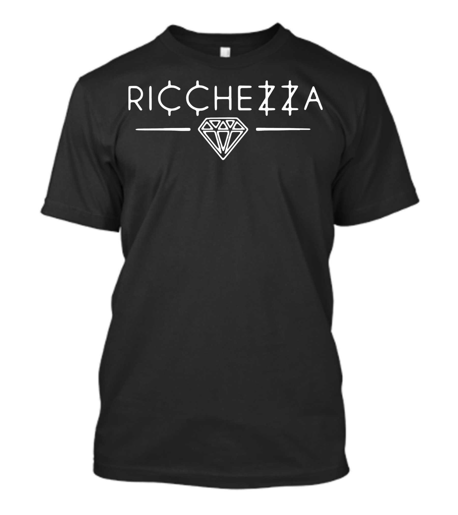 Ricchezza Diamond Icon With Stylish Typeface T-Shirt