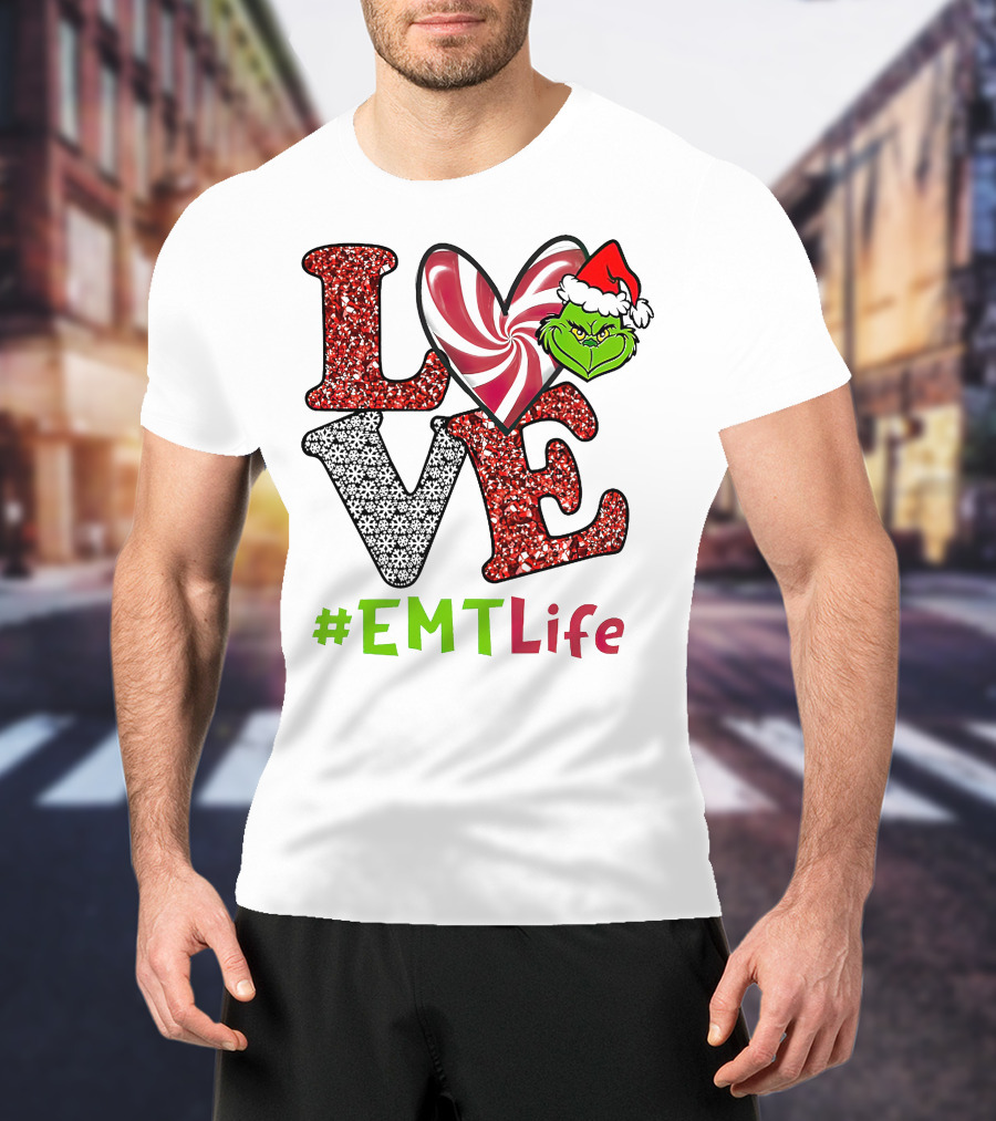 Love Grinch Heart #EMTLife T-Shirt