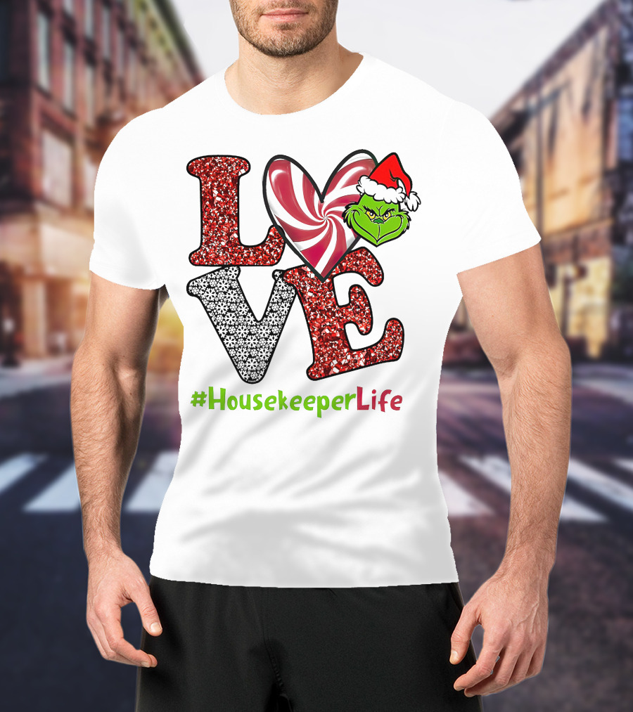 LOVE Grinch Heart #HousekeeperLife T-Shirt